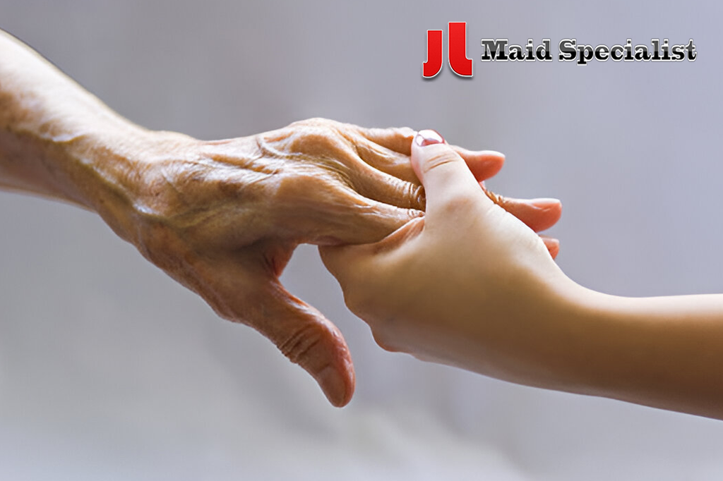 Elderly hands reaching out for reliable caregiver