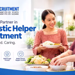 Myanmar domestic helper in Punggol helping an elderly woman at home.